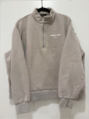 White Fox Offstage Quarter Zip Moon Pullover - Light Taupe